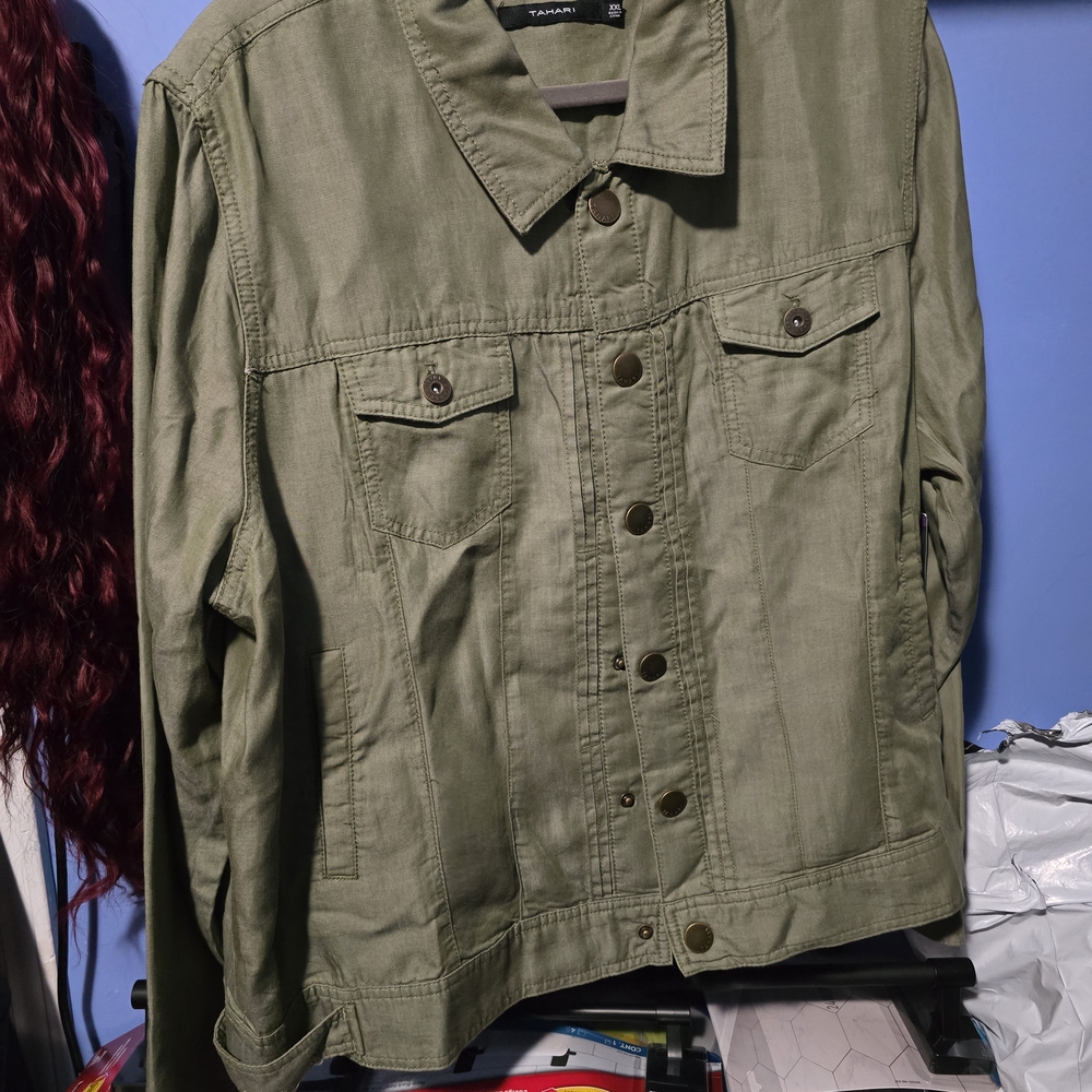 Tahari Sage Green Shirt Jacket